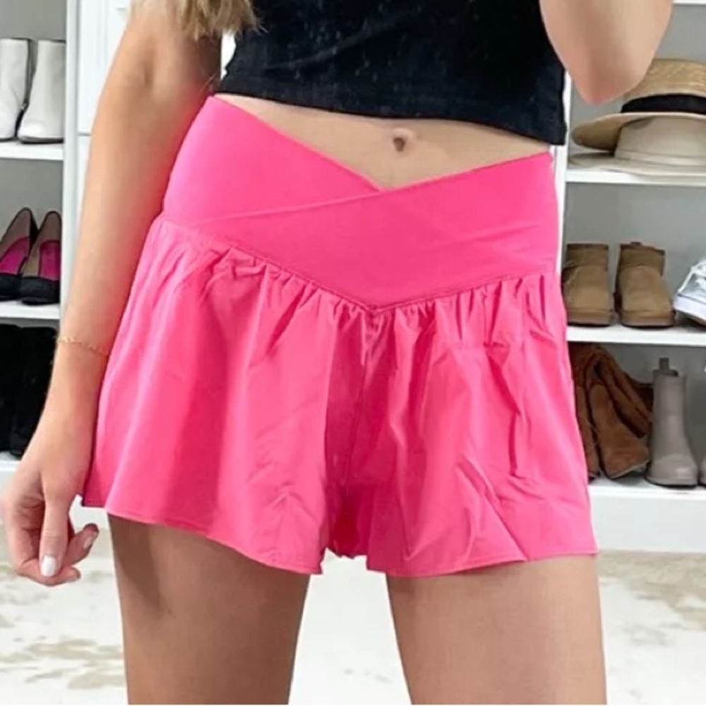 Aerie Offline Crossover Shorts Pink